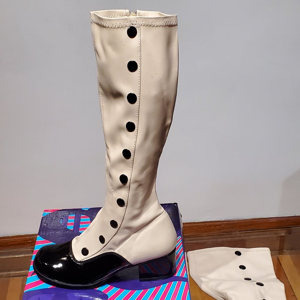 Steampunk victorian heeled boots with gaiters